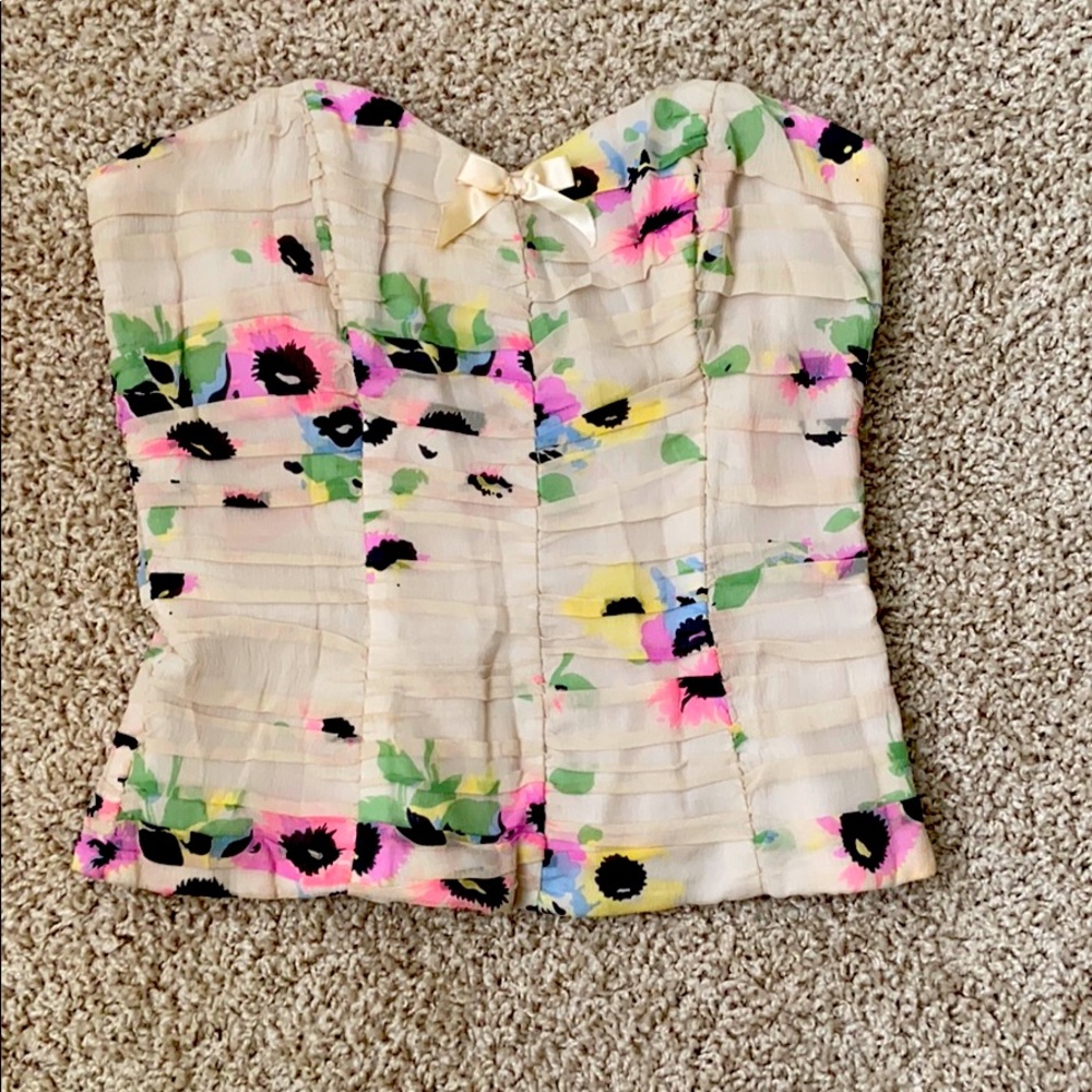 Betsey Johnson 100% silk corset top